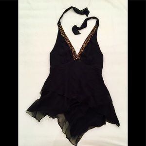 [Brand New with Tags] BCBG Chiffon Halter - Black
